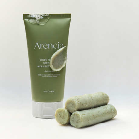 [Arencia] Green Tea + LHA Deep Pore Rice Cake Cleanser